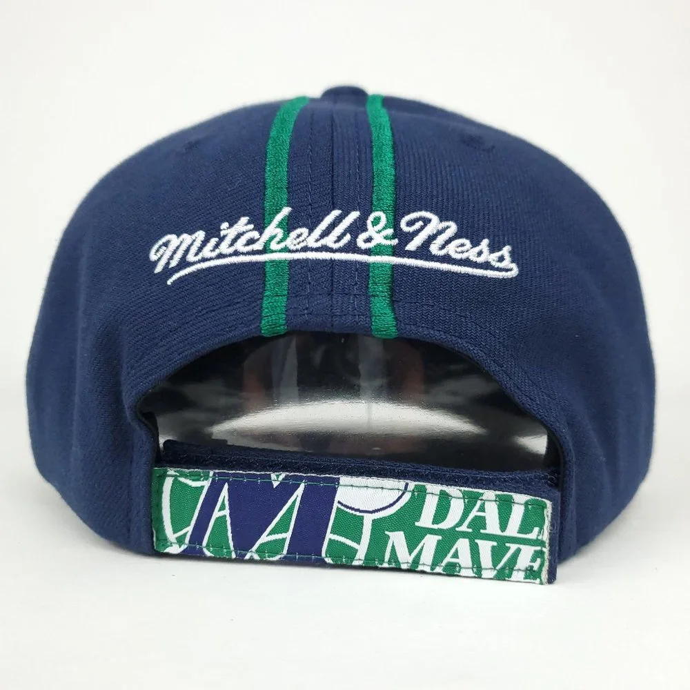 Dallas Mavs Mitchell & Ness‎ Strapback Hat 3D Logo Navy '98 NBA Draft Cap NWT